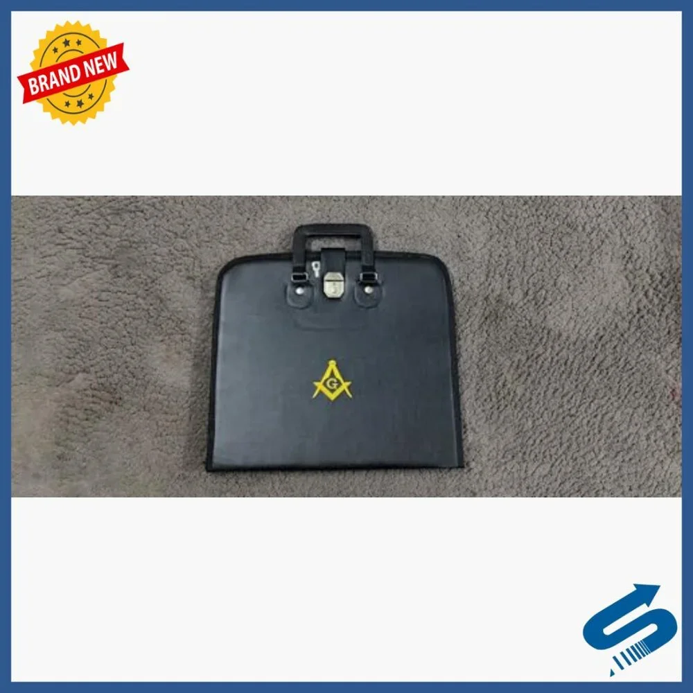 Masonic Apron Case 16x18 Hard-Sided Faux Leather Storage
